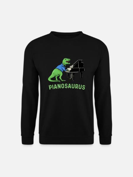 Pianosaurus - Klavier Dinosaurier T Rex Pianist Geschenk - Unisex Pullover - Schwarz