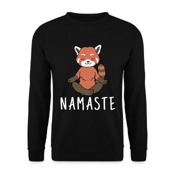 Yogi Namaste cadeau méditation yoga panda rouge - Sweat-shirt Unisexe - noir - Devant - Alina (178cm) & Michal (187cm)
