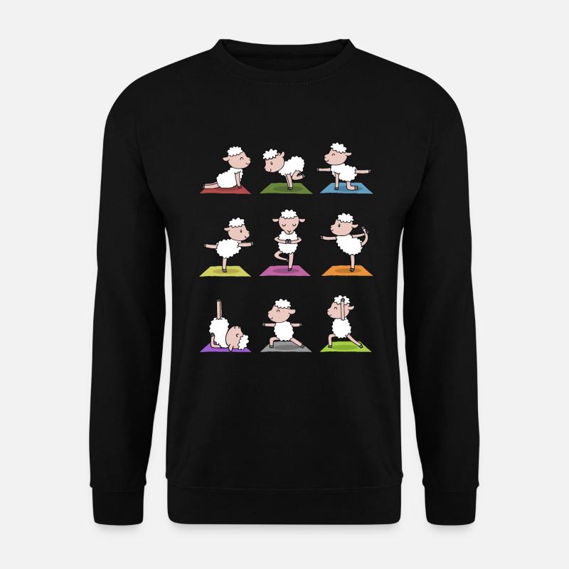 Yoga Schaf Meditation Yogi Namaste Geschenk - Unisex Pullover - Schwarz