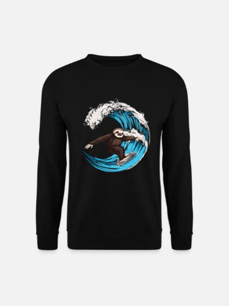 Surfende Trägheit - lustiges u. Niedliches hawaiisches Surfer-Geschenk - Unisex Pullover - Schwarz