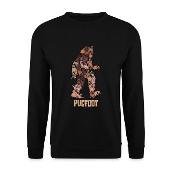 Pugfoot - Funny Pug Bigfoot Sasquatch Dog Pun Gift - Unisex Sweatshirt - black - Front - Alina (178cm) & Michal (187cm)