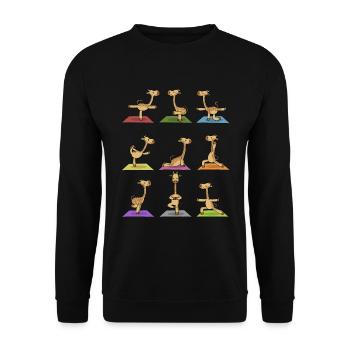 Yoga giraffe meditation yogi namaste gift - Unisex Sweatshirt - black - Front - Alina (178cm) & Michal (187cm)