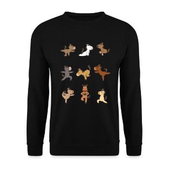 Cadeau de méditation yoga cheval Yogi Namaste - Sweat-shirt Unisexe - noir - Devant - Alina (178cm) & Michal (187cm)