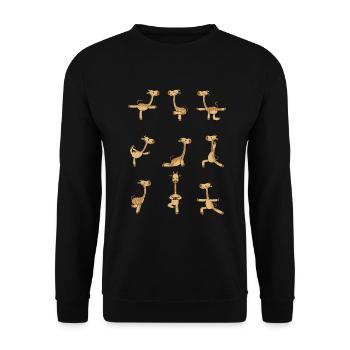 Yogi namaste cadeau yoga méditation girafe - Sweat-shirt Unisexe - noir - Devant - Alina (178cm) & Michal (187cm)
