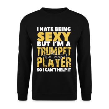 Trumpet player - musician trumpet saying funny - Unisex Sweatshirt - black - Front - Alina (178cm) & Michal (187cm)