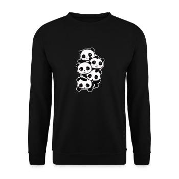 Panda Pile - Cute & Magical Pandas Kawaii Bears - Unisex Sweatshirt - black - Front - Alina (178cm) & Michal (187cm)
