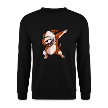 Dabbing Pitbull - Funny Dancing Pit Bull Dog Dab - Sweat-shirt Unisexe - noir - Devant - Alina (178cm) & Michal (187cm)