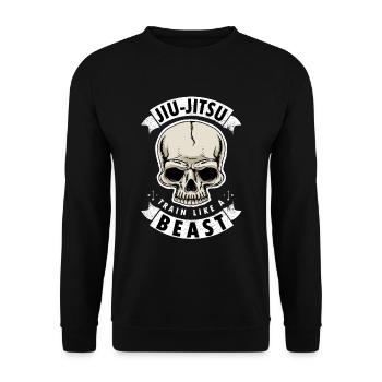 Jiu Jitsu S'entraîner comme une bête des arts martiaux - Sweat-shirt Unisexe - noir - Devant - Alina (178cm) & Michal (187cm)