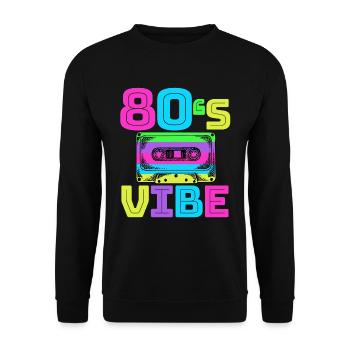 80s Vibe - Retro Vintage 80s Music Gift - Unisex Sweatshirt - black - Front - Alina (178cm) & Michal (187cm)