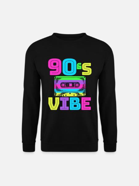 90s Vibe - Retro Vintage 90er Jahre Musik Geschenk - Unisex Pullover - Schwarz