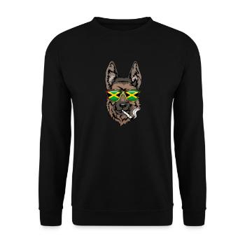 Reggae sheepdog reggaeton festival gift - Unisex Sweatshirt - black - Front - Alina (178cm) & Michal (187cm)