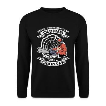 Ne jamais sous-estimer un vieil homme avec une scie à chaîne - Sweat-shirt Unisexe - noir - Devant - Alina (178cm) & Michal (187cm)