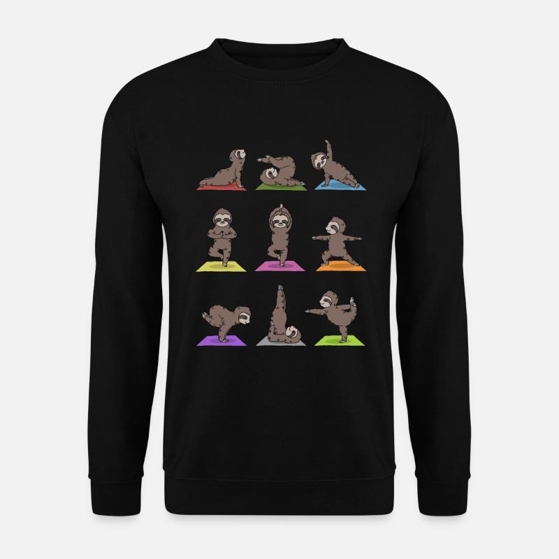 Faultier Yoga - Unisex Pullover - Schwarz