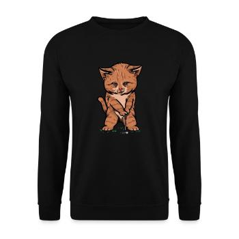 Cat Playing Golf - Funny & Cute Golfer Animal - Unisex Sweatshirt - black - Front - Alina (178cm) & Michal (187cm)