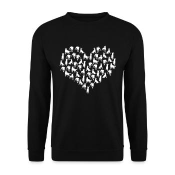 Cadeau d'amour de chien coeur chien amoureux chien - Sweat-shirt Unisexe - noir - Devant - Alina (178cm) & Michal (187cm)