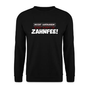 Die Zahnfee kommt lustiger Spruch lustige Sprüche - Unisex Pullover - Schwarz - Vorne - Alina (178cm) & Michal (187cm)