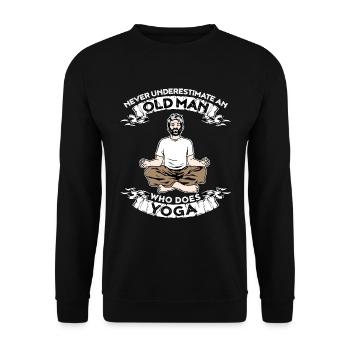 Ne jamais sous-estimer un vieil homme qui fait du yoga - Sweat-shirt Unisexe - noir - Devant - Alina (178cm) & Michal (187cm)