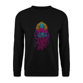 Ornamental Jellyfish - Spiritual Magical Animal - Unisex Pullover - Schwarz - Vorne - Alina (178cm) & Michal (187cm)