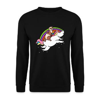 Furet Riding Unicorn - Funny Cute Magical Pet - Sweat-shirt Unisexe - noir - Devant - Alina (178cm) & Michal (187cm)