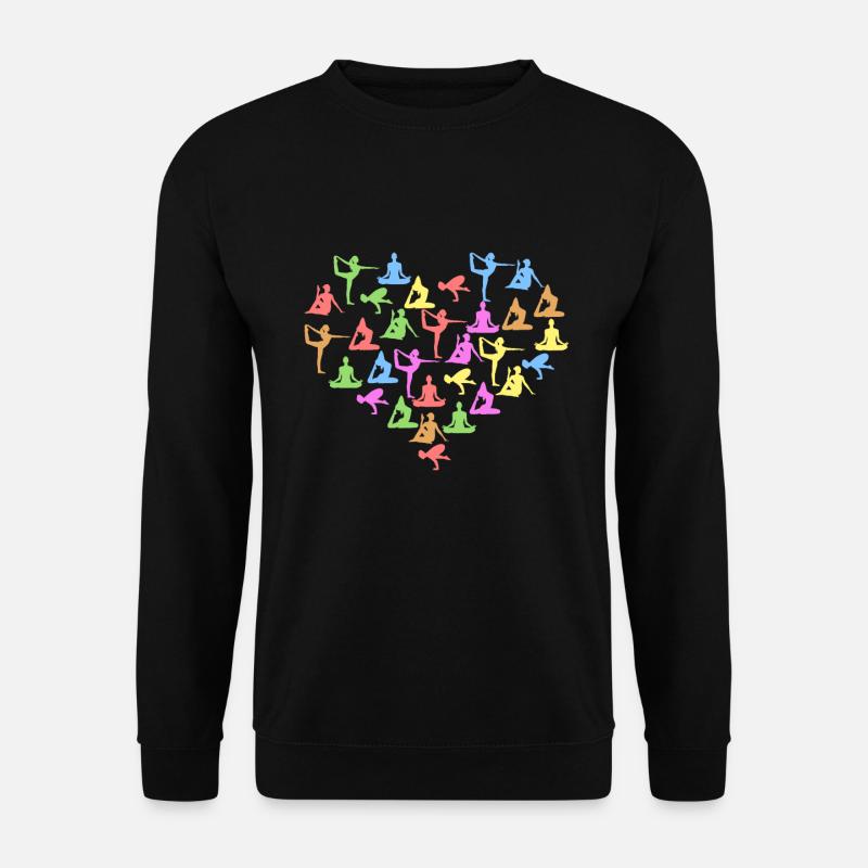 Yoga Lustige Yoga Herz Positionen Geschenk - Unisex Pullover - Schwarz