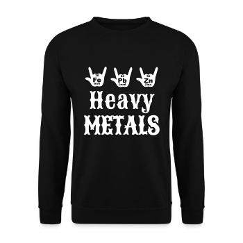 Chimie Drôle Chimie Heavy Metal Gift - Sweat-shirt Unisexe - noir - Devant - Alina (178cm) & Michal (187cm)