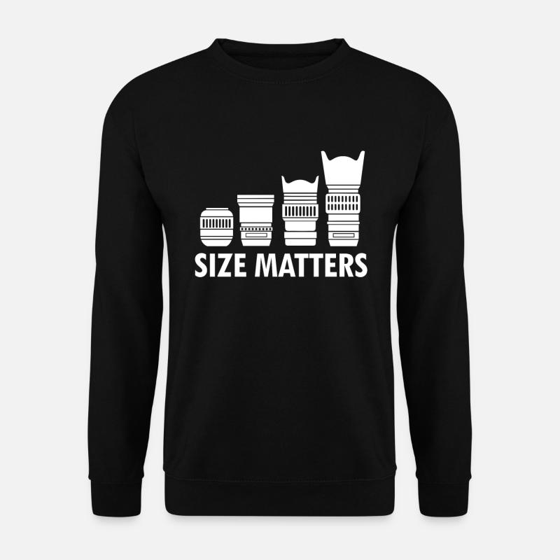 Fotografie Lustiges Size Matters Objektiv Geschenk - Unisex Pullover - Schwarz