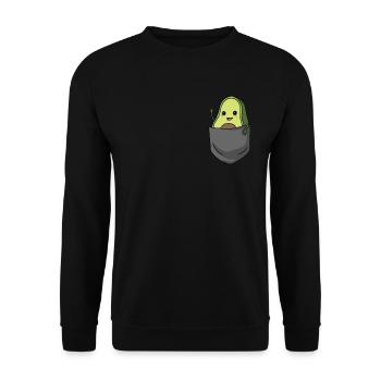 Avocado Funny avocado in breast pocket gift - Unisex Sweatshirt - black - Front - Alina (178cm) & Michal (187cm)