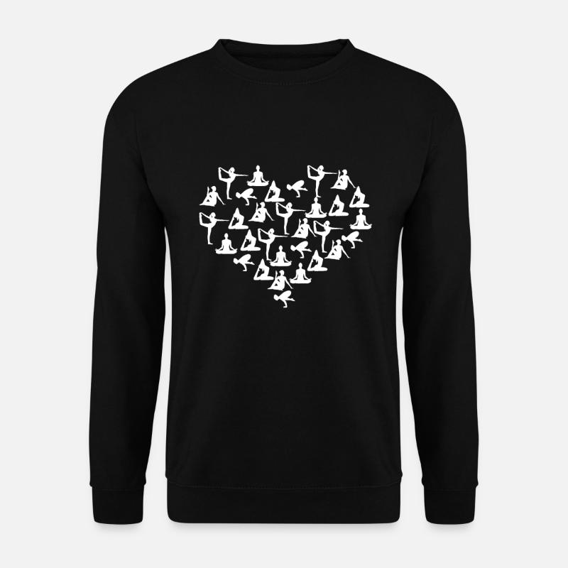 Yoga Lustige Yoga Herz Positionen Geschenk - Unisex Pullover - Schwarz