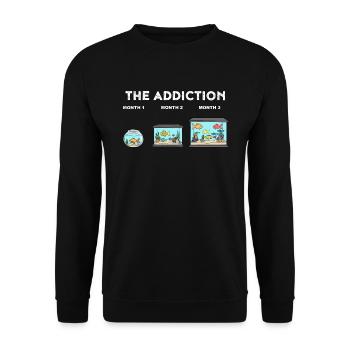 Aquarium Lustiges Aquarium Kaufsucht Geschenk - Unisex Pullover - Schwarz - Vorne - Alina (178cm) & Michal (187cm)