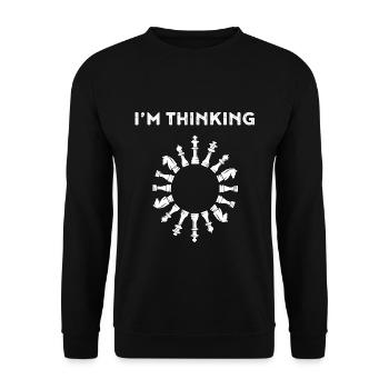 Echecs Je pense à un cadeau amusant - Sweat-shirt Unisexe - noir - Devant - Alina (178cm) & Michal (187cm)