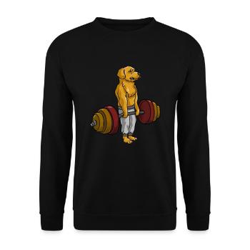 Deadlift Golden Retriever - Fitness Goldie Dog - Unisex Sweatshirt - black - Front - Alina (178cm) & Michal (187cm)