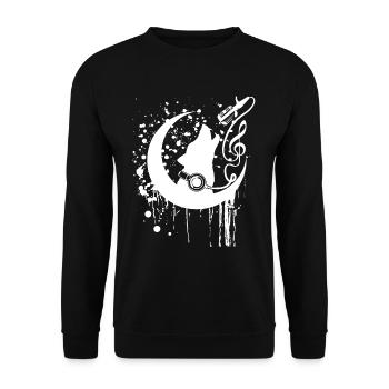 white german shepherd music shirt with clef - Unisex Sweatshirt - black - Front - Alina (178cm) & Michal (187cm)