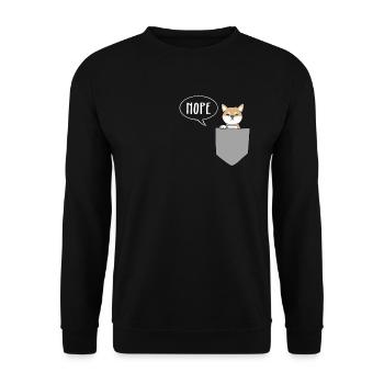 Shiba Inu in Brusttasche Shiba Inu Lustig Geschenk - Unisex Pullover - Schwarz - Vorne - Alina (178cm) & Michal (187cm)