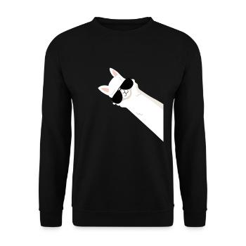 Tolles Lama Alpaka Shirt für Männer, Frauen,Kinder - Unisex Pullover - Schwarz - Vorne - Alina (178cm) & Michal (187cm)