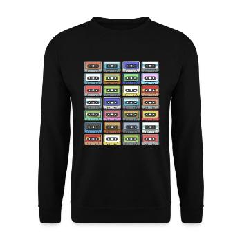 Cassettes 80s 90s - 80s 90s Retro Music Gift - Unisex Sweatshirt - black - Front - Alina (178cm) & Michal (187cm)