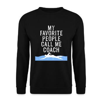 Schwimmlehrer Schwimmtrainer Geschenk Schwimmer - Unisex Pullover - Schwarz - Vorne - Alina (178cm) & Michal (187cm)