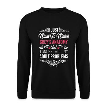 I Just Want To Watch Gray's Anatomy - Unisex Sweatshirt - black - Front - Alina (178cm) & Michal (187cm)
