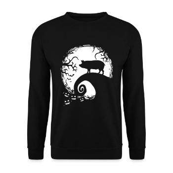 The Pig King Halloween Nightmare Halloweentown - Unisex Pullover - Schwarz - Vorne - Alina (178cm) & Michal (187cm)