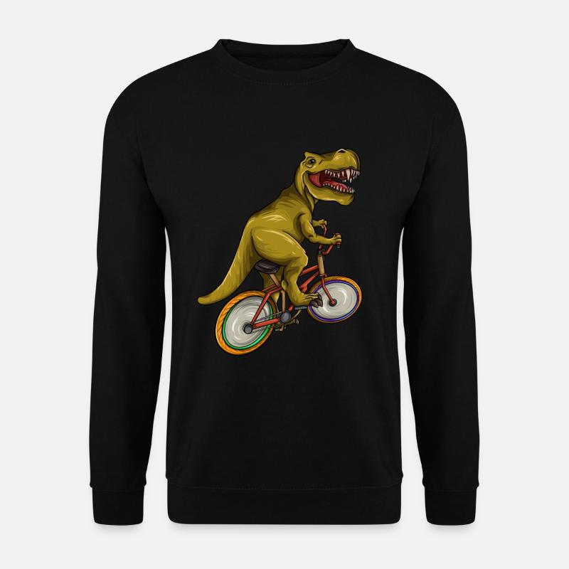 T Rex Riding Bicycle - Lustiger Dinosaurier-Radfahrer - Unisex Pullover - Schwarz