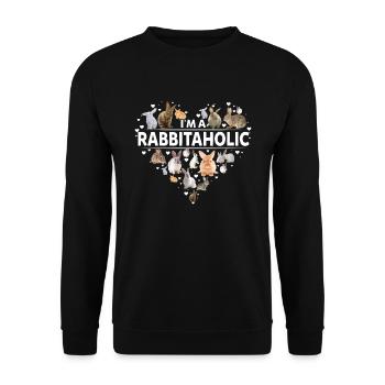 Je suis un coeur d'amoureux de lapin drôle de lapin - Sweat-shirt Unisexe - noir - Devant - Alina (178cm) & Michal (187cm)