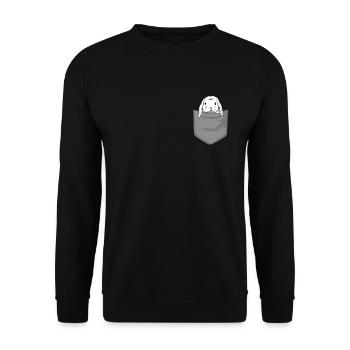 Lapin dans la poche poitrine Lapins en sac cadeau - Sweat-shirt Unisexe - noir - Devant - Alina (178cm) & Michal (187cm)