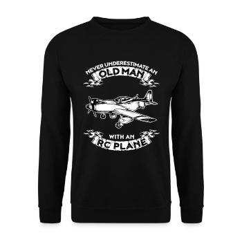Ne sous-estimez jamais un vieil homme avec un avion RC - Sweat-shirt Unisexe - noir - Devant - Alina (178cm) & Michal (187cm)