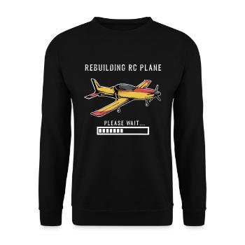 Rebuilding RC Plane Please Wait Plane Funny - Sweat-shirt Unisexe - noir - Devant - Alina (178cm) & Michal (187cm)