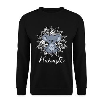 Koala Yoga Meditation Yogi Namaste Gift - Unisex Sweatshirt - black - Front - Alina (178cm) & Michal (187cm)