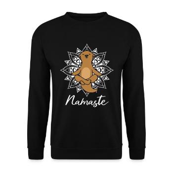 Otter Yoga Meditation Yogi Namaste Gift - Unisex Sweatshirt - black - Front - Alina (178cm) & Michal (187cm)