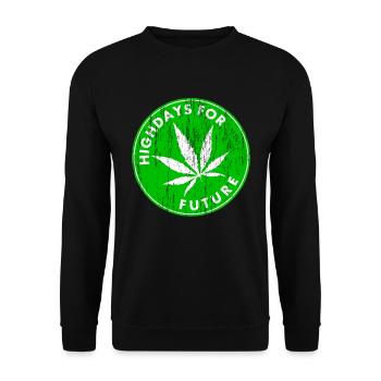Highdays for Future Kiffer Climat Chemise de protestation - Sweat-shirt Unisexe - noir - Devant - Alina (178cm) & Michal (187cm)