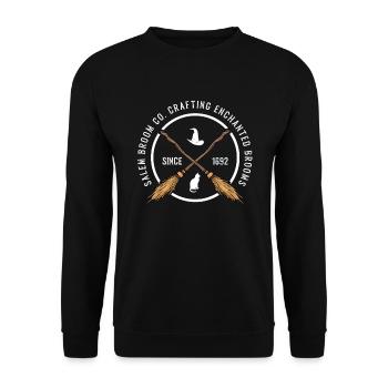 Salem Besen Fabrik Halloween Hexen Geschenk - Unisex Pullover - Schwarz - Vorne - Alina (178cm) & Michal (187cm)