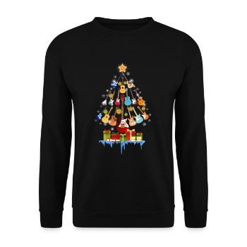 Guitars Christmas Pine Tree - Unisex Sweatshirt - black - Front - Alina (178cm) & Michal (187cm)