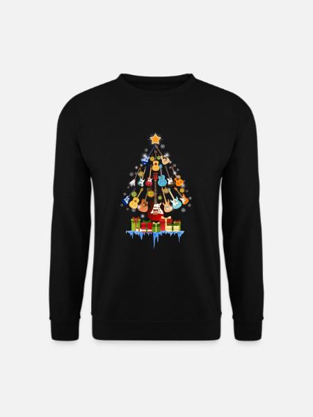 Guitars Christmas Pine Tree - Unisex Sweatshirt - black