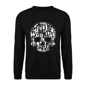 Sugar Skull Hairdresser Lady Hairstylist - Unisex Pullover - Schwarz - Vorne - Alina (178cm) & Michal (187cm)